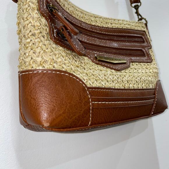 Stone & Co. Rio Rancho Straw-Woven Purse with brown faux leather trim - Picture 6 of 9